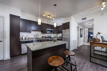 kitchen island at Pulse